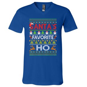 Funny Ugly For Christmas Gift SantaS Favorite Ho Cute Gift V-Neck T-Shirt