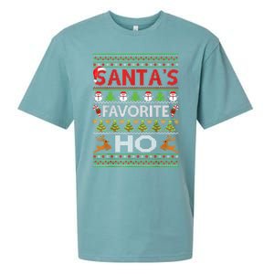 Funny Ugly For Christmas Gift SantaS Favorite Ho Cute Gift Sueded Cloud Jersey T-Shirt