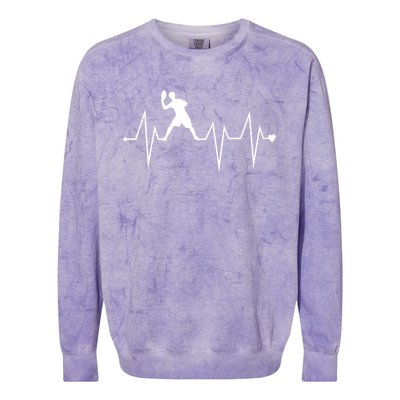 Funny Ultimate Frisbee Player Heartbeat Heart Pulse Rate Ekg Funny Gift Colorblast Crewneck Sweatshirt