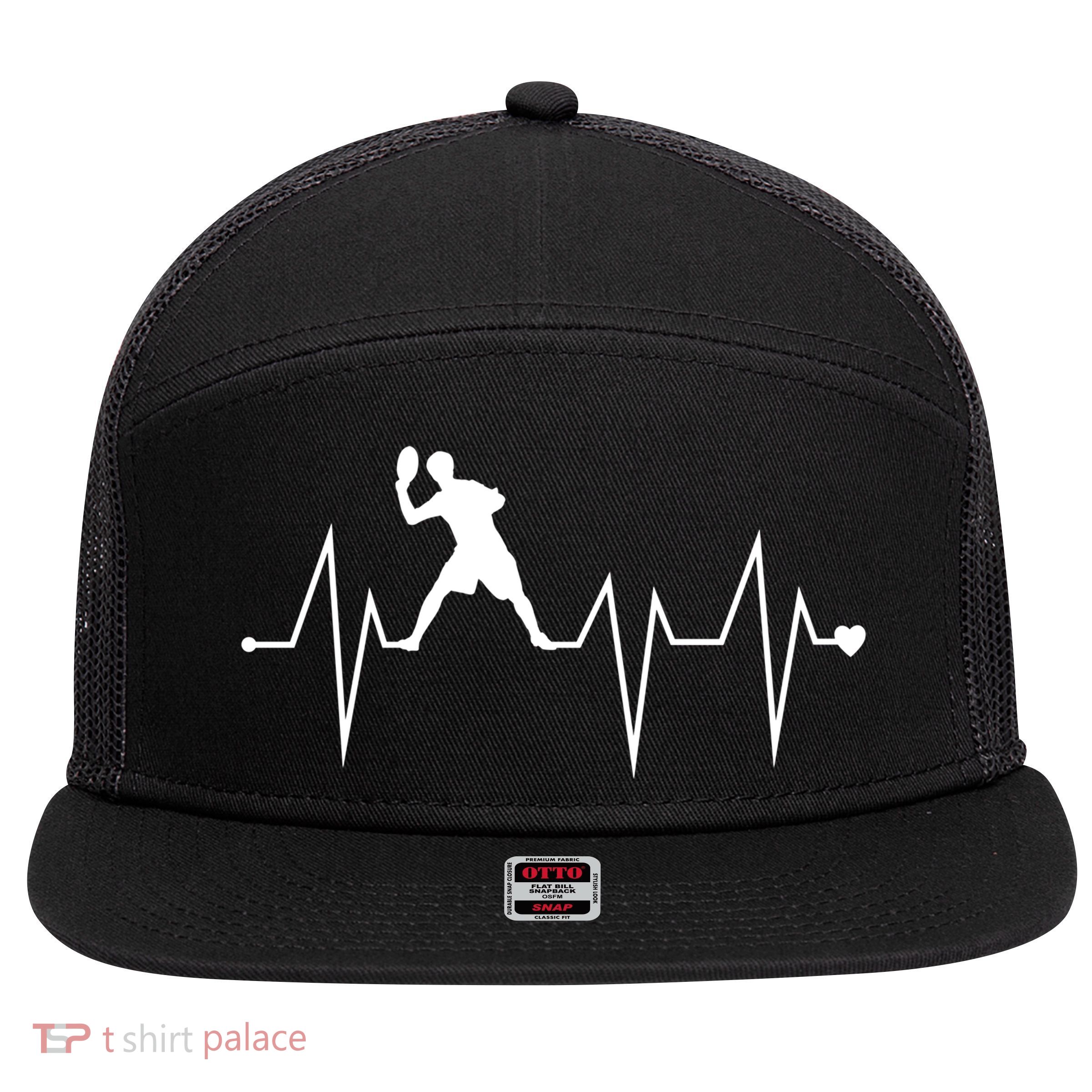 Funny Ultimate Frisbee Player Heartbeat Heart Pulse Rate Ekg Funny Gift 7 Panel Mesh Trucker Snapback Hat