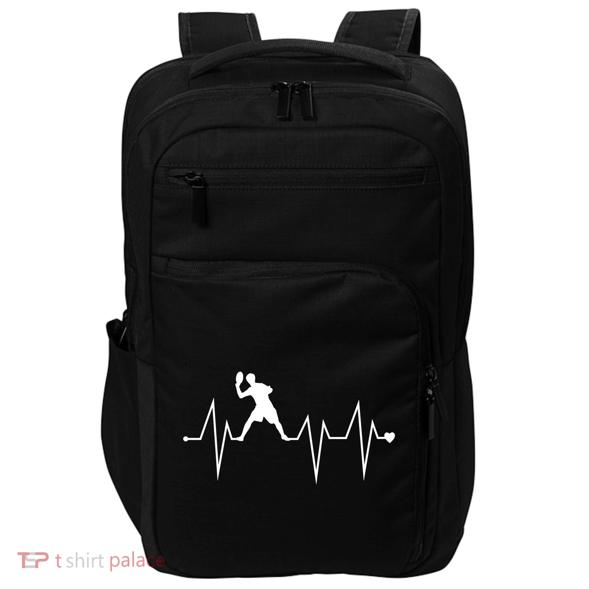 Funny Ultimate Frisbee Player Heartbeat Heart Pulse Rate Ekg Funny Gift Impact Tech Backpack