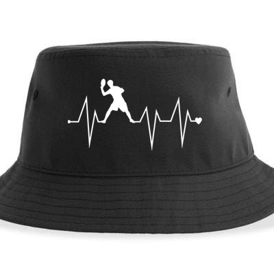 Funny Ultimate Frisbee Player Heartbeat Heart Pulse Rate Ekg Funny Gift Sustainable Bucket Hat