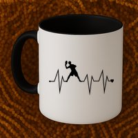 Funny Ultimate Frisbee Player Heartbeat Heart Pulse Rate Ekg Funny Gift Mug
