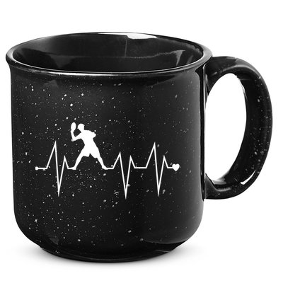 Funny Ultimate Frisbee Player Heartbeat Heart Pulse Rate Ekg Funny Gift 15oz Campfire Ceramic Mug