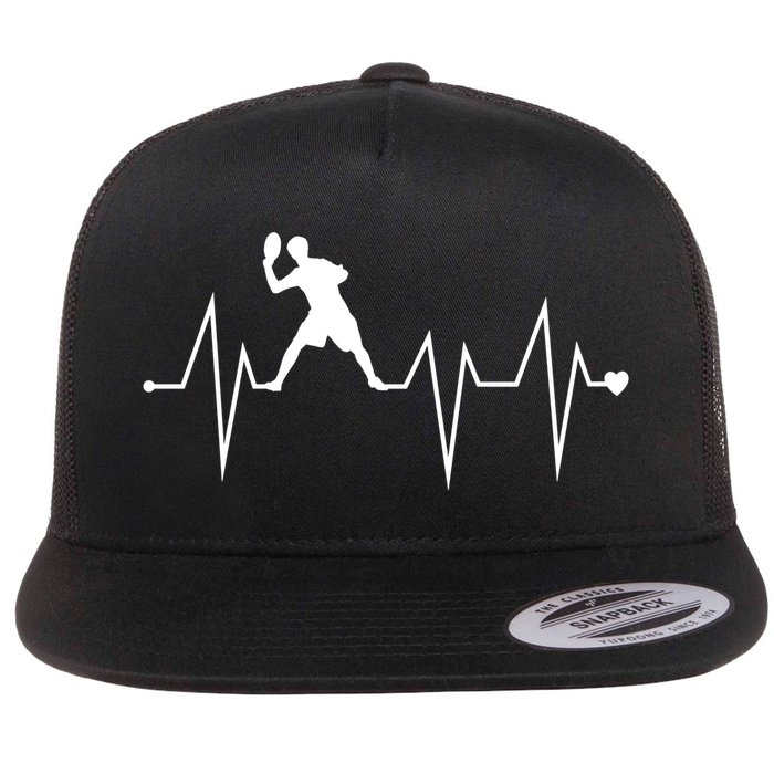 Funny Ultimate Frisbee Player Heartbeat Heart Pulse Rate Ekg Funny Gift Flat Bill Trucker Hat