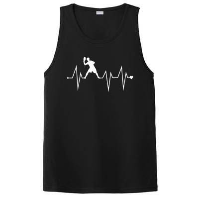 Funny Ultimate Frisbee Player Heartbeat Heart Pulse Rate Ekg Funny Gift PosiCharge Competitor Tank