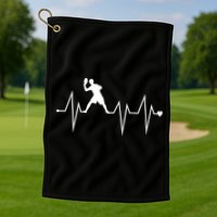 Funny Ultimate Frisbee Player Heartbeat Heart Pulse Rate Ekg Funny Gift Golf Towel
