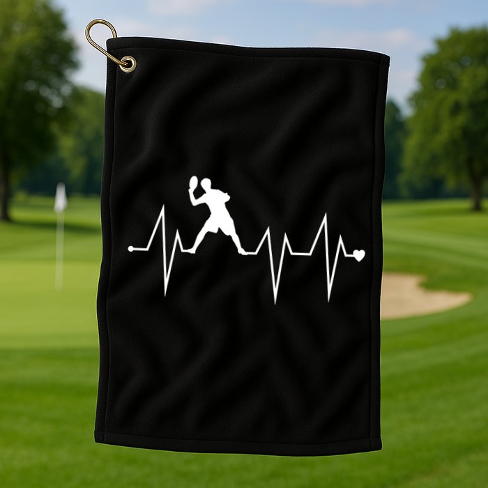 Funny Ultimate Frisbee Player Heartbeat Heart Pulse Rate Ekg Funny Gift Golf Towel