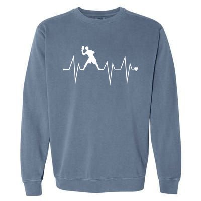 Funny Ultimate Frisbee Player Heartbeat Heart Pulse Rate Ekg Funny Gift Garment-Dyed Sweatshirt