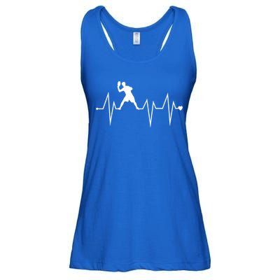 Funny Ultimate Frisbee Player Heartbeat Heart Pulse Rate Ekg Funny Gift Ladies Essential Flowy Tank