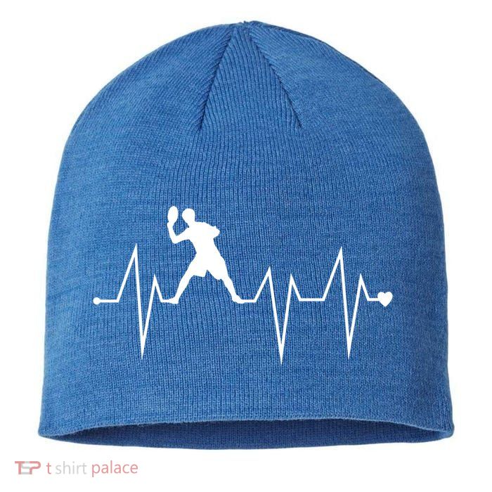 Funny Ultimate Frisbee Player Heartbeat Heart Pulse Rate Ekg Funny Gift Sustainable Beanie