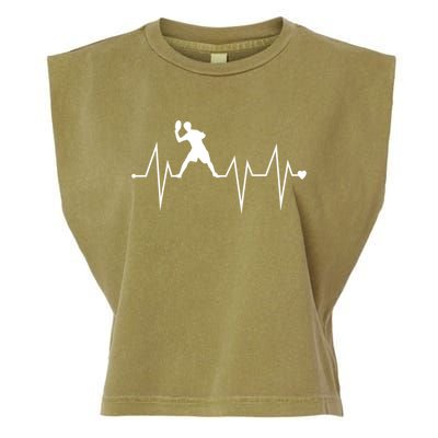 Funny Ultimate Frisbee Player Heartbeat Heart Pulse Rate Ekg Funny Gift Garment-Dyed Women's Muscle Tee