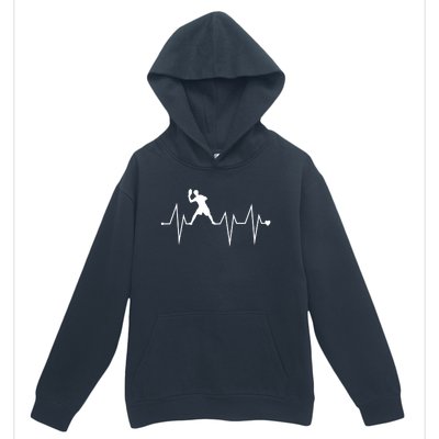 Funny Ultimate Frisbee Player Heartbeat Heart Pulse Rate Ekg Funny Gift Urban Pullover Hoodie