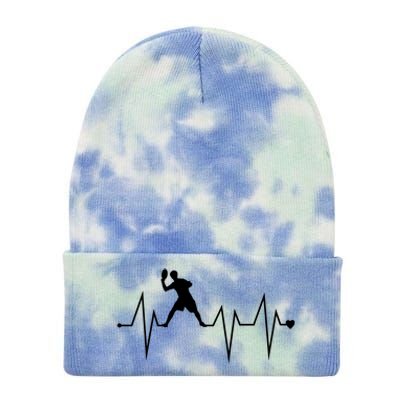 Funny Ultimate Frisbee Player Heartbeat Heart Pulse Rate Ekg Funny Gift Tie Dye 12in Knit Beanie