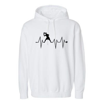 Funny Ultimate Frisbee Player Heartbeat Heart Pulse Rate Ekg Funny Gift Garment-Dyed Fleece Hoodie