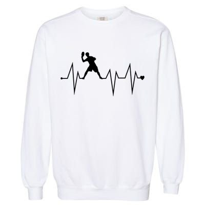 Funny Ultimate Frisbee Player Heartbeat Heart Pulse Rate Ekg Funny Gift Garment-Dyed Sweatshirt