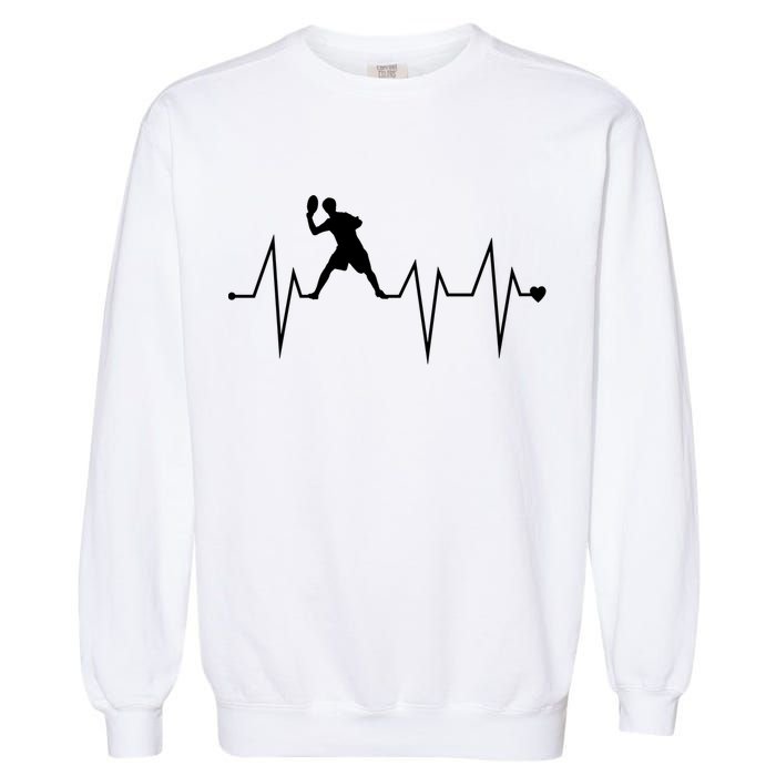 Funny Ultimate Frisbee Player Heartbeat Heart Pulse Rate Ekg Funny Gift Garment-Dyed Sweatshirt