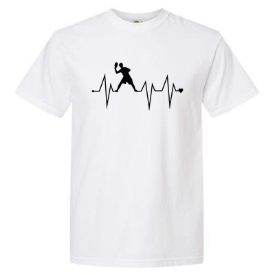 Funny Ultimate Frisbee Player Heartbeat Heart Pulse Rate Ekg Funny Gift Garment-Dyed Heavyweight T-Shirt