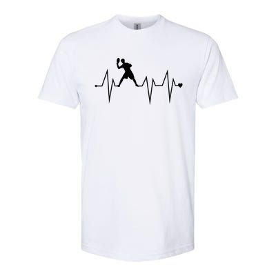 Funny Ultimate Frisbee Player Heartbeat Heart Pulse Rate Ekg Funny Gift Softstyle CVC T-Shirt