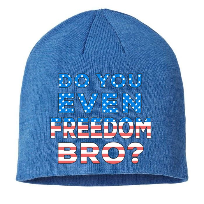 Fourth Usa Flag Funny 4th Of July Do You Even Freedom Bro? Gift Sustainable Beanie