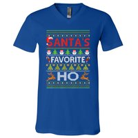 Funny Ugly For Christmas Funny Gift SantaS Favorite Ho Great Gift V-Neck T-Shirt