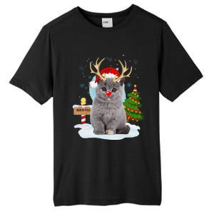 Funny Ugly Funny Cat Reindeer North Pole Christmas Tall Fusion ChromaSoft Performance T-Shirt