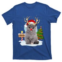 Funny Ugly Funny Cat Reindeer North Pole Christmas T-Shirt