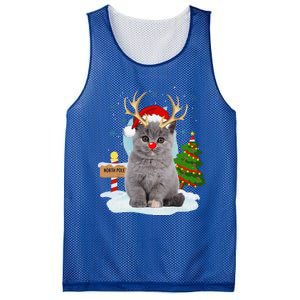 Funny Ugly Funny Cat Reindeer North Pole Christmas Mesh Reversible Basketball Jersey Tank