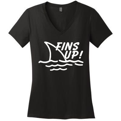 Fins Up Women's V-Neck T-Shirt