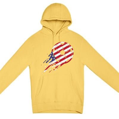 funny USA Flag Soccer American Ball Football Fan Premium Pullover Hoodie