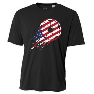 funny USA Flag Soccer American Ball Football Fan Cooling Performance Crew T-Shirt