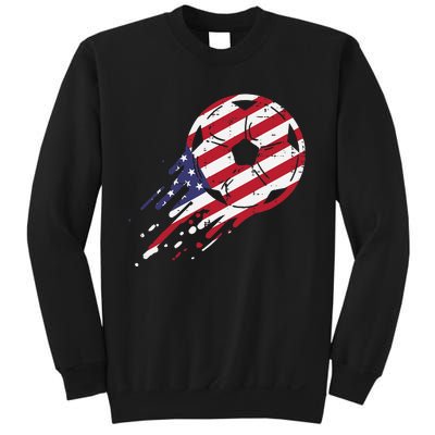 funny USA Flag Soccer American Ball Football Fan Sweatshirt