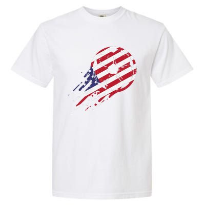 funny USA Flag Soccer American Ball Football Fan Garment-Dyed Heavyweight T-Shirt