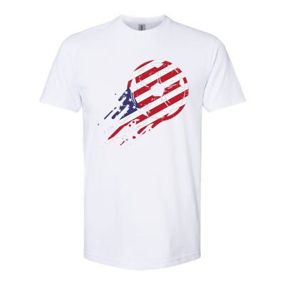 funny USA Flag Soccer American Ball Football Fan Softstyle® CVC T-Shirt