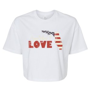 Florida Usa Flag Land That I Love Patriotic July 4th Gift Bella+Canvas Jersey Crop Tee