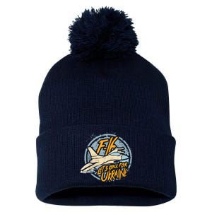 F16 Ukraine Pom Pom 12in Knit Beanie