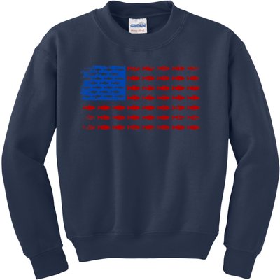 Fishing USA flag Kids Sweatshirt