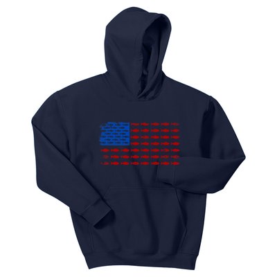 Fishing USA flag Kids Hoodie