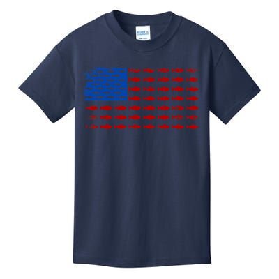 Fishing USA flag Kids T-Shirt