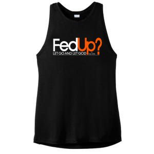 Fed Up Funny Logo Humor Spiritual Christian Ladies PosiCharge Tri-Blend Wicking Tank