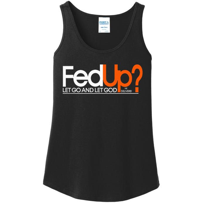 Fed Up Funny Logo Humor Spiritual Christian Ladies Essential Tank