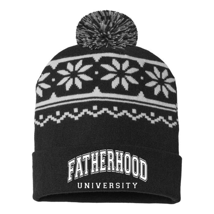 Fatherhood University Funny Gift For Dad USA-Made Snowflake Beanie