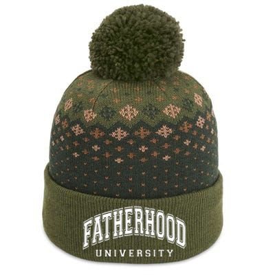 Fatherhood University Funny Gift For Dad The Baniff Cuffed Pom Beanie