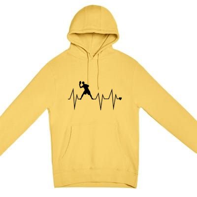 Funny Ultimate Frisbee Player Heartbeat Heart Pulse Rate Ekg Gift Premium Pullover Hoodie