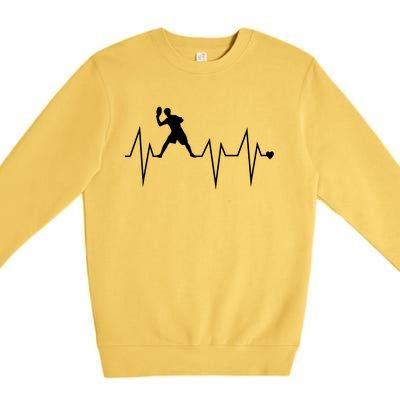 Funny Ultimate Frisbee Player Heartbeat Heart Pulse Rate Ekg Gift Premium Crewneck Sweatshirt