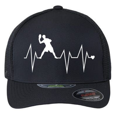 Funny Ultimate Frisbee Player Heartbeat Heart Pulse Rate Ekg Gift Flexfit Unipanel Trucker Cap