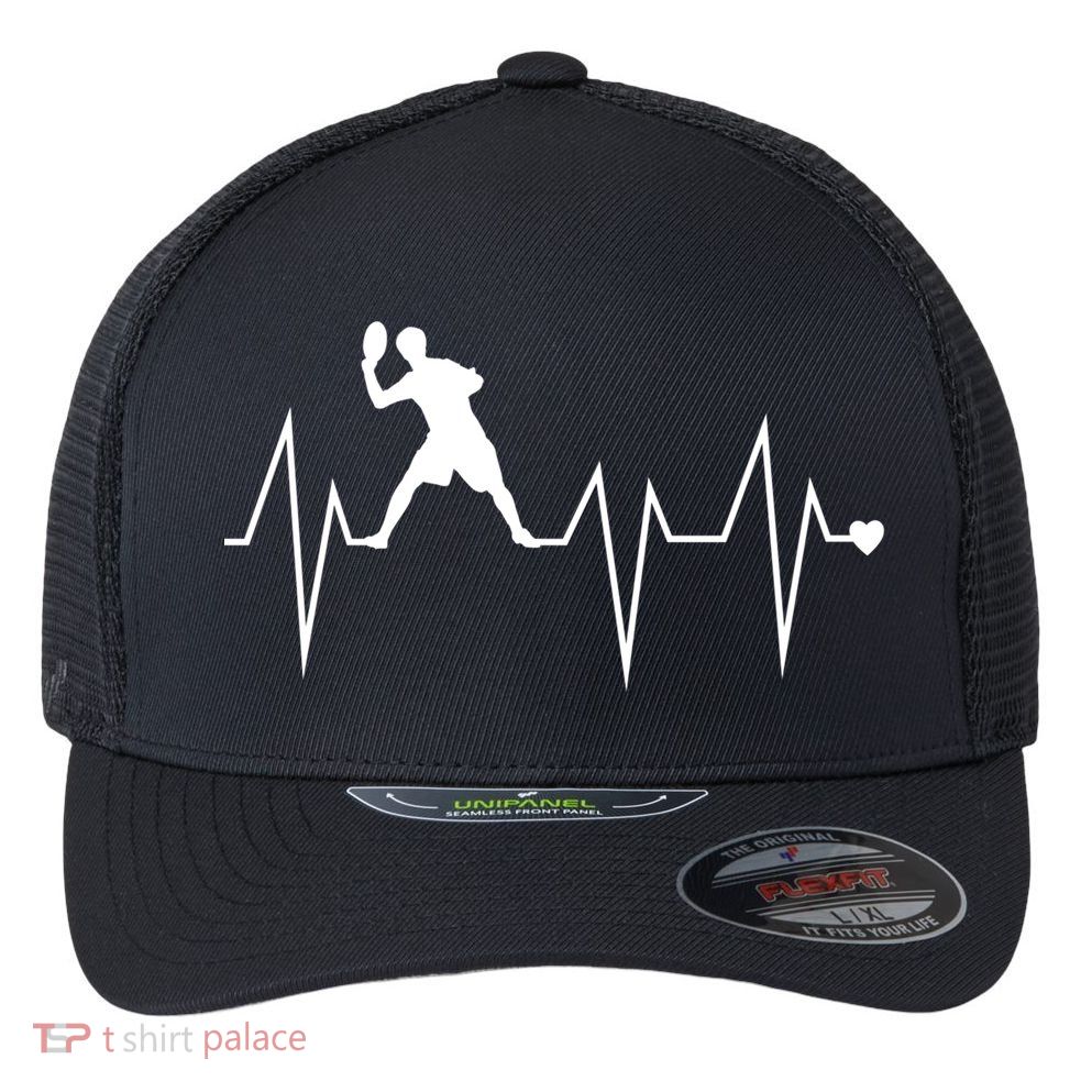 Funny Ultimate Frisbee Player Heartbeat Heart Pulse Rate Ekg Gift Flexfit Unipanel Trucker Cap