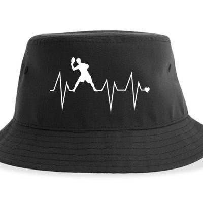 Funny Ultimate Frisbee Player Heartbeat Heart Pulse Rate Ekg Gift Sustainable Bucket Hat