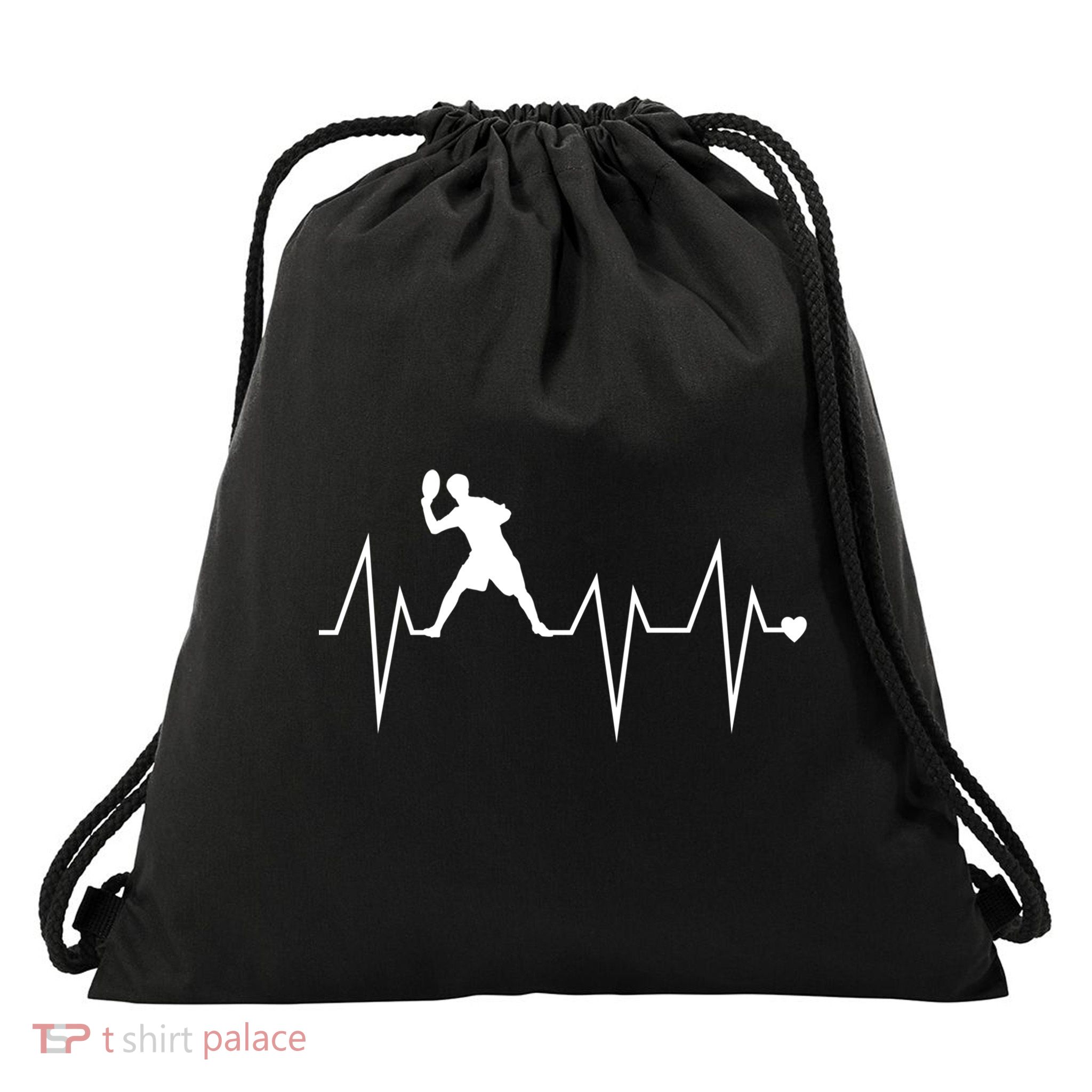 Funny Ultimate Frisbee Player Heartbeat Heart Pulse Rate Ekg Gift Drawstring Bag