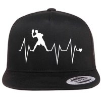 Funny Ultimate Frisbee Player Heartbeat Heart Pulse Rate Ekg Gift Flat Bill Trucker Hat